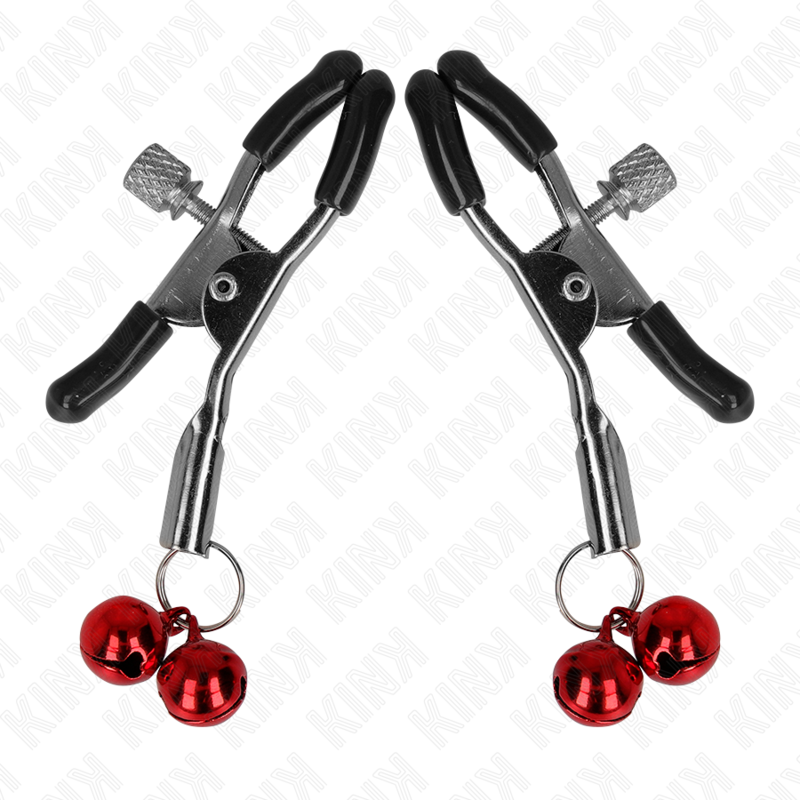 KINK - NIPPLE CLAMPS WITH DOUBLE BELL RED 6 CM