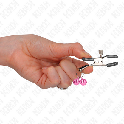 KINK - PINK DOUBLE BELL NIPPLE CLIPS 6 CM