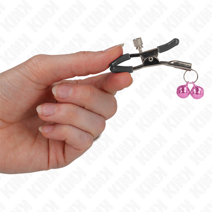 KINK - PINK DOUBLE BELL NIPPLE CLIPS 6 CM