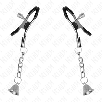 KINK - NIPPLE CLIPS WITH SILVER BELL PENDANT 6 CM