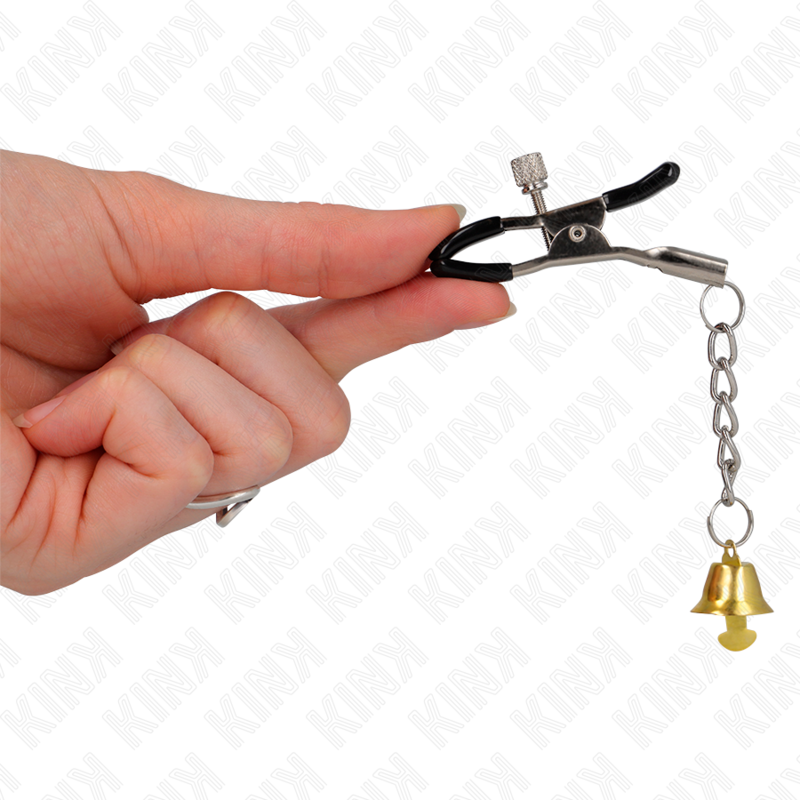 KINK - NIPPLE CLIPS WITH GOLD BELL PENDANT 6 CM
