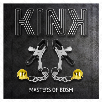 KINK - NIPPLE CLIPS WITH GOLDEN BELL PENDANT 6 CM
