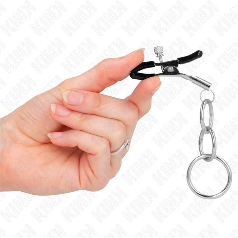 KINK - NIPPLE CLIPS WITH 3 RINGS 6 CM