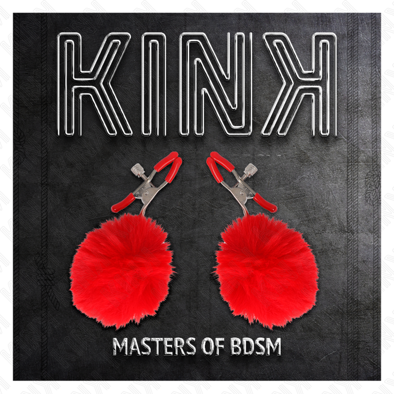 KINK - NIPPLE CLIPS WITH RED POM-POM 6 CM