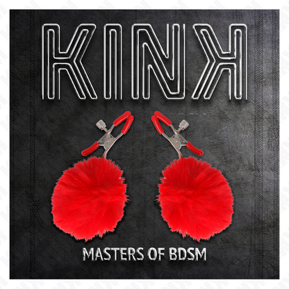 KINK - NIPPLE CLIPS WITH RED POM-POM 6 CM