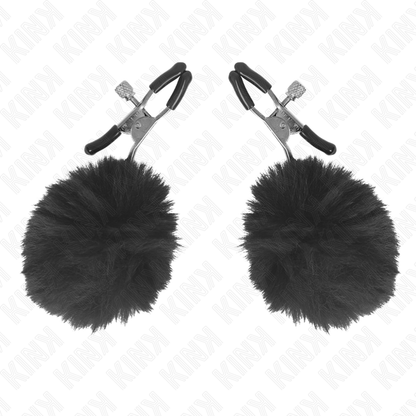 KINK - NIPPLE CLIPS WITH BLACK POMPON 6 CM