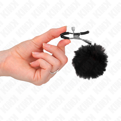 KINK - NIPPLE CLIPS WITH BLACK POMPON 6 CM
