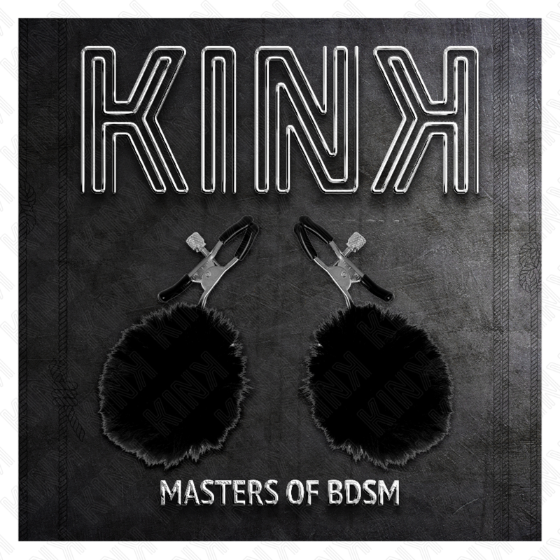 KINK - NIPPLE CLIPS WITH BLACK POMPON 6 CM