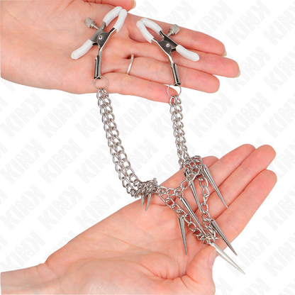 KINK - NIPPLE CLIPS WITH PRONG CHAIN ​​30 CM