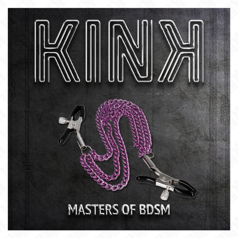 KINK - NIPPLE CLIPS WITH TRIPLE CHAIN ​​VIOLET 20/23/28 CM