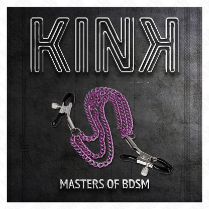 KINK - NIPPLE CLIPS WITH TRIPLE CHAIN ​​VIOLET 20/23/28 CM