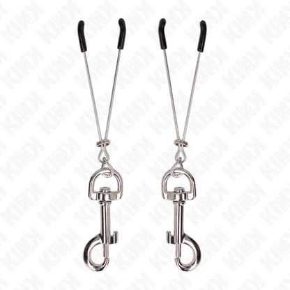 KINK - FINE NIPPLE CLAMPS WITH SILVER HOOK 7 CM