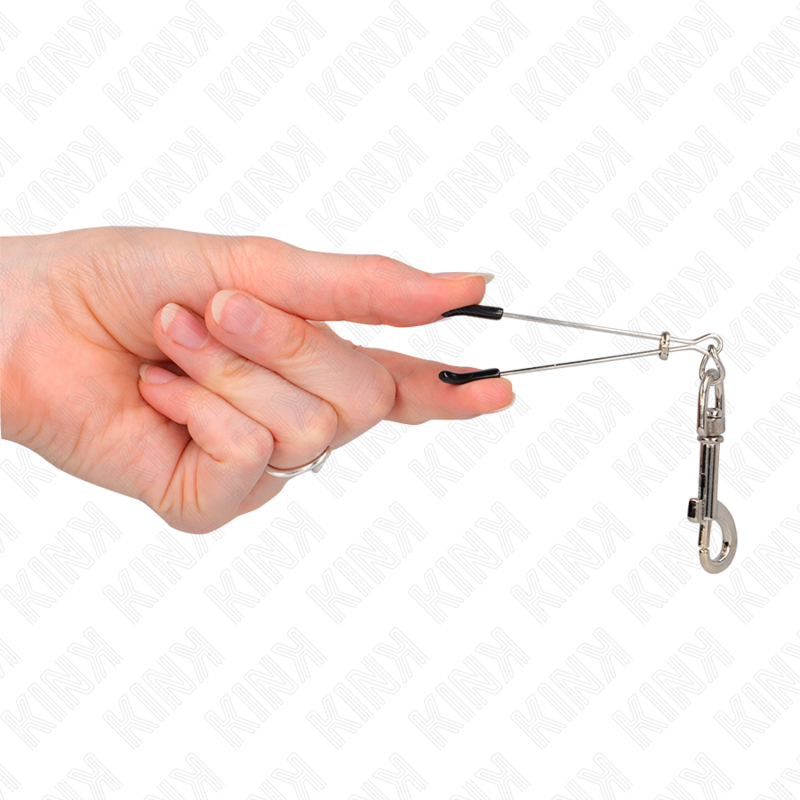 KINK - FINE NIPPLE CLAMPS WITH SILVER HOOK 7 CM