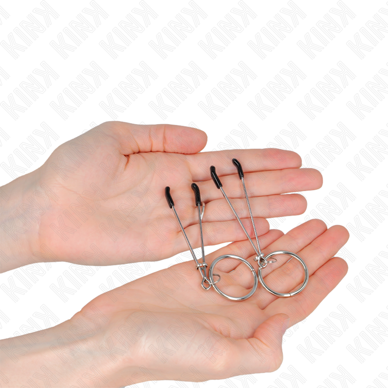 KINK - FINE NIPPLE CLIPS WITH SILVER RING 7 CM