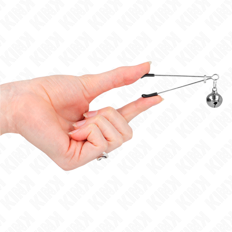 KINK - FINE NIPPLE CLAMPS WITH SILVER BELL 7 CM