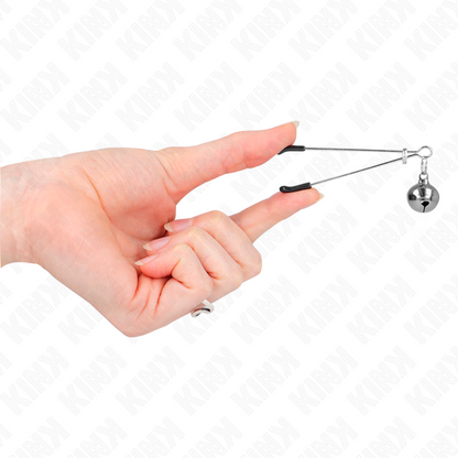 KINK - FINE NIPPLE CLAMPS WITH SILVER BELL 7 CM