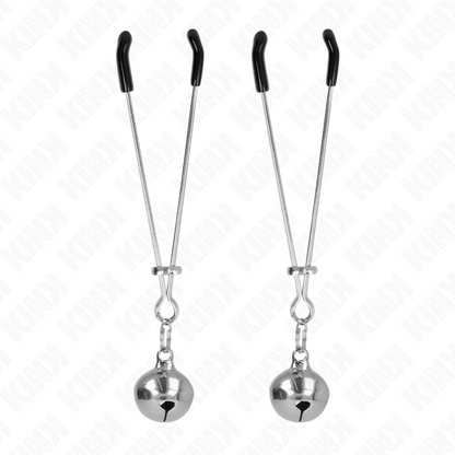 KINK - FINE NIPPLE CLAMPS WITH SILVER BELL 7 CM
