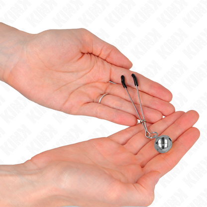 KINK - FINE NIPPLE CLAMPS WITH SILVER BELL 7 CM