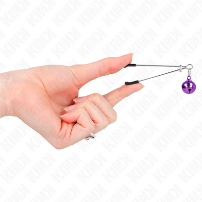 KINK - FINE NIPPLE CLAMPS WITH VIOLET BELL 7 CM