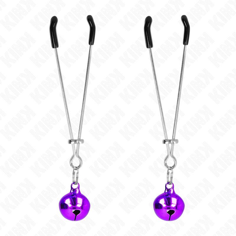 KINK - FINE NIPPLE CLAMPS WITH VIOLET BELL 7 CM