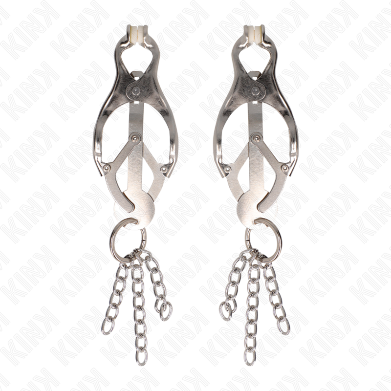 KINK - JAPANESE STYLE NIPPLE CLIPS WITH SILVER CHAINS