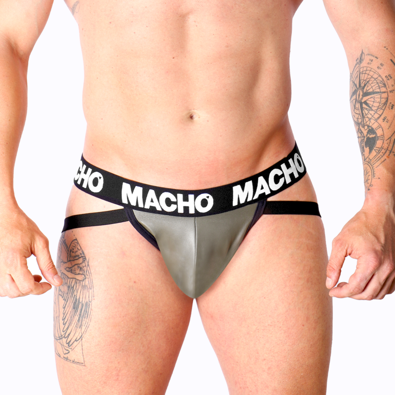MACHO - MX27GR JOCK LEATHER GREY BEIGE XL