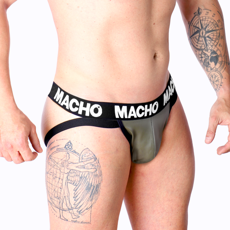 MACHO - MX27GR JOCK LEATHER GREY BEIGE M