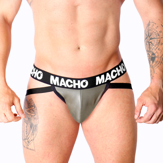 MACHO - MX27GR JOCK LEATHER GREY BEIGE M
