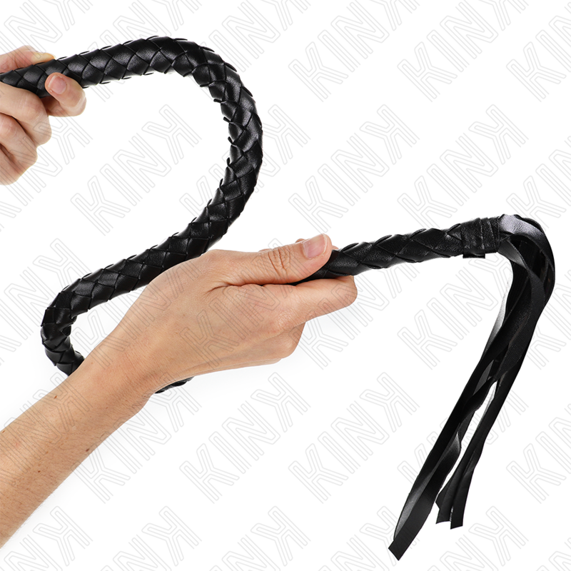KINK - LÁTIGO DE SERPIENTE CON ANILLO DE MANO NEGRO 65 CM