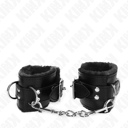 KINK - LINED BLACK WRISTBANDS WITH ADJUSTABLE BLACK STRAP 20-29 CM X 5.5 CM