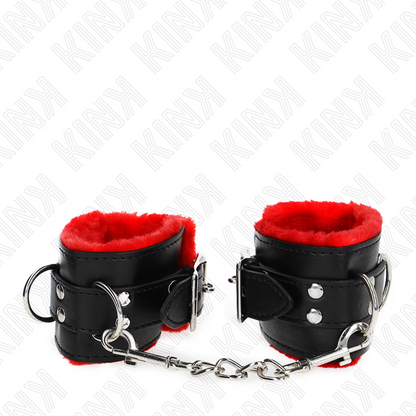 KINK - LINED WRISTBANDS WITH SQUARE HOLES, RED AND ADJUSTABLE BLACK STRAP, 17-29 CM X 6 CM