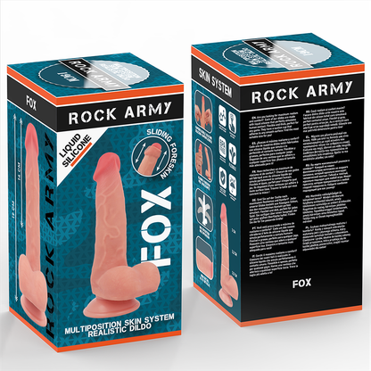 ROCKARMY - FOX DILDO REALISTA DDUAL DENSITY LIQUID SILICONE 19 CM -O- 3.2 CM