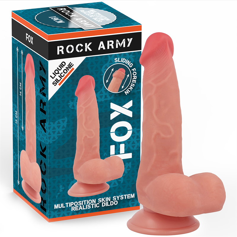 ROCKARMY - FOX REALISTIC DILDO DDUAL DENSITY LIQUID SILICONE 19 CM -O- 3.2 CM
