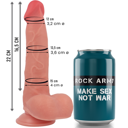 ROCKARMY - RANGER DILDO REALISTIC DUAL DENSITY LIQUID SILICONE 22 CM -O- 3.6 CM