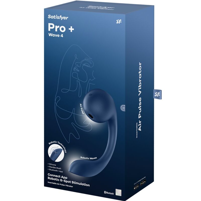 SATISFYER - PRO+ WAVE 4 G-SPOT STIMULATOR &amp; AIR PULSE FREE APP DARK BLUE