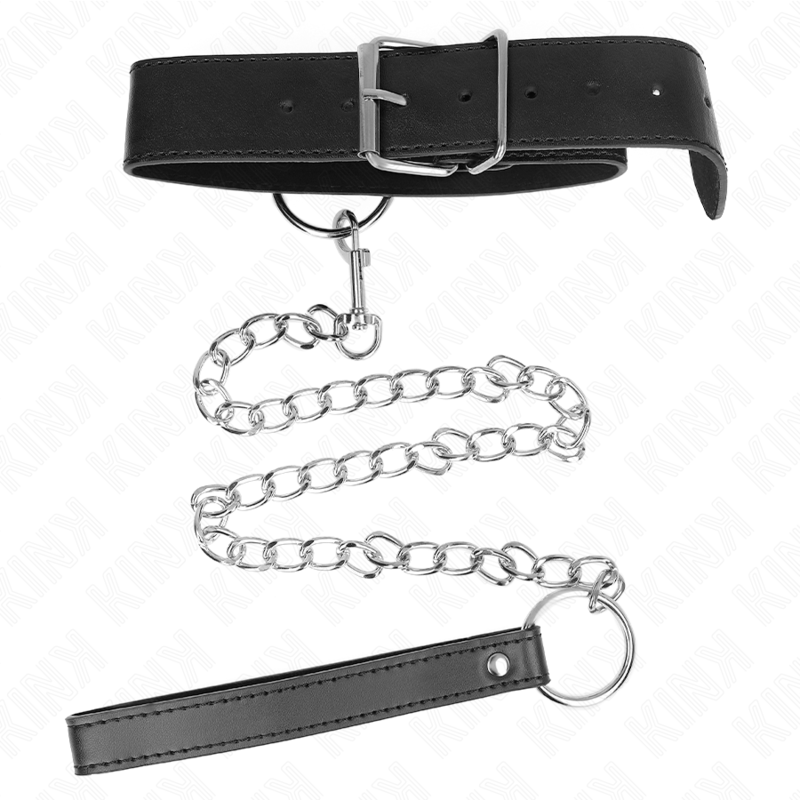 KINK - COLEIRA COM TRELA MODELO BÁSICO MODELO 4 AJUSTÁVEL 36-43 CM