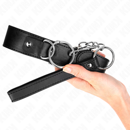 KINK - COLEIRA COM TRELA MODELO BÁSICO MODELO 4 AJUSTÁVEL 36-43 CM