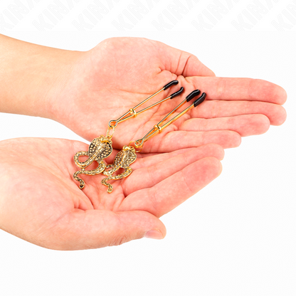 KINK - NIPPLE CLIPS WITH COBRA PENDANT 6 CM