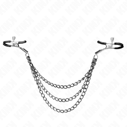 KINK - NIPPLE CLIPS WITH TRIPLE CHAIN ​​BLACK 20/23/28 CM
