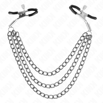 KINK - NIPPLE CLIPS WITH TRIPLE CHAIN ​​BLACK 20/23/28 CM
