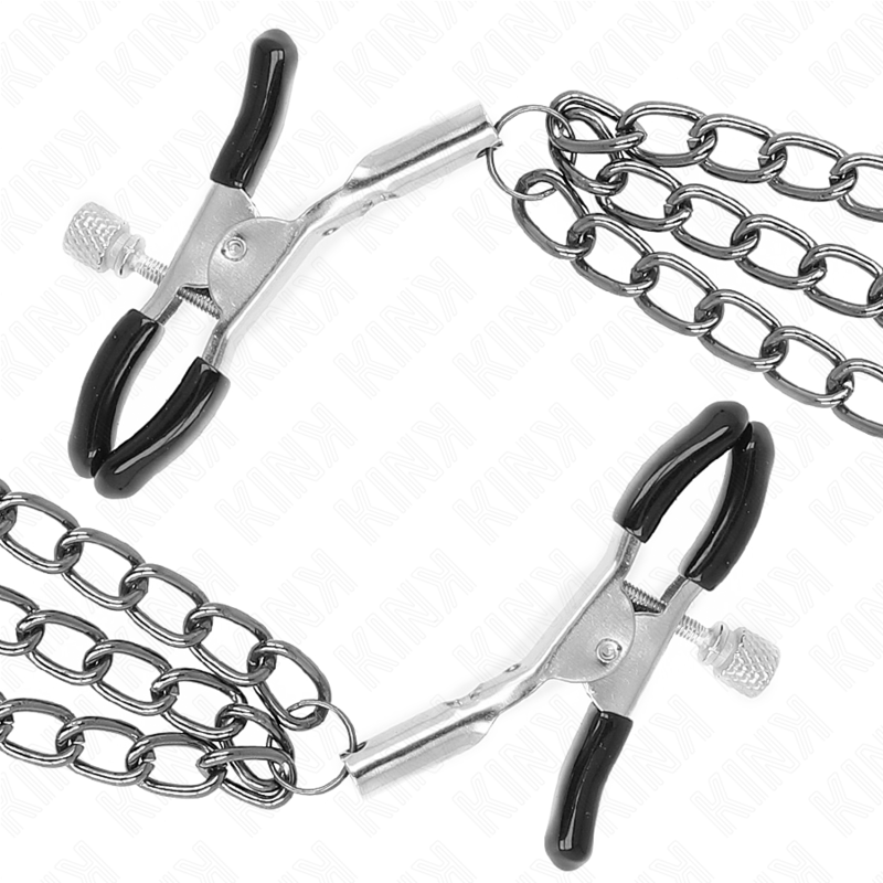 KINK - NIPPLE CLIPS WITH TRIPLE CHAIN ​​BLACK 20/23/28 CM