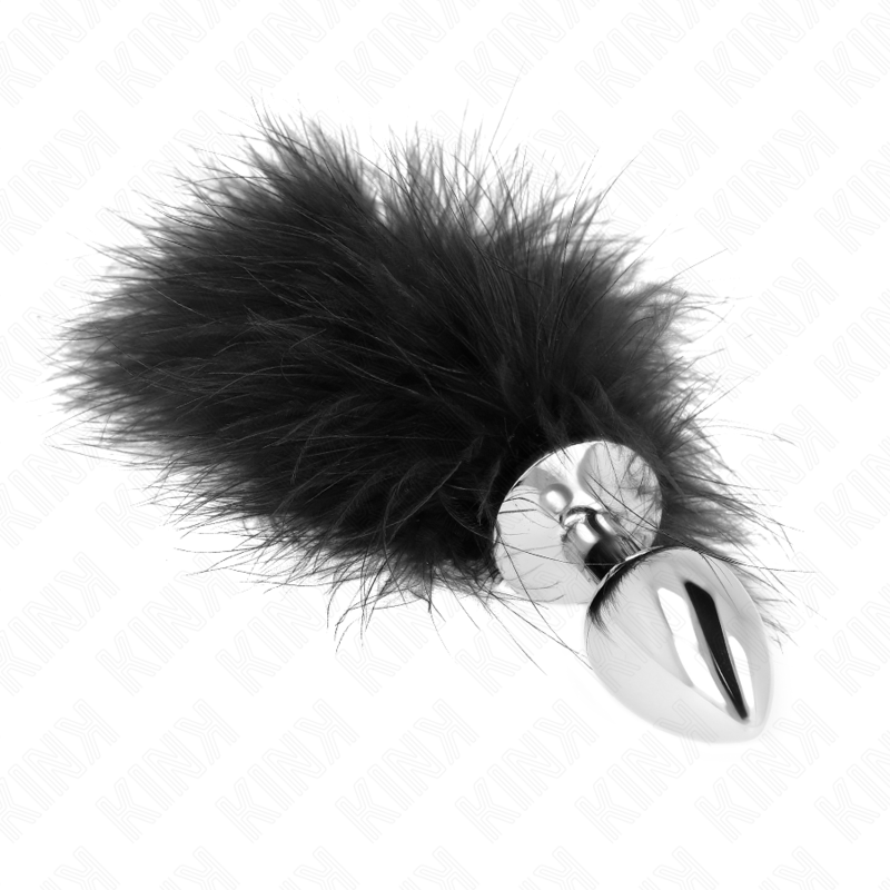 KINK - ANAL PLUG 11 x 7 CM STAINLESS STEEL WITH 11 CM FEATHER