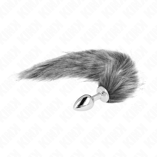 KINK - ANAL PLUG SIZE S 7 X 3 CM WITH SYNTHETIC TAIL 40 CM SILVER