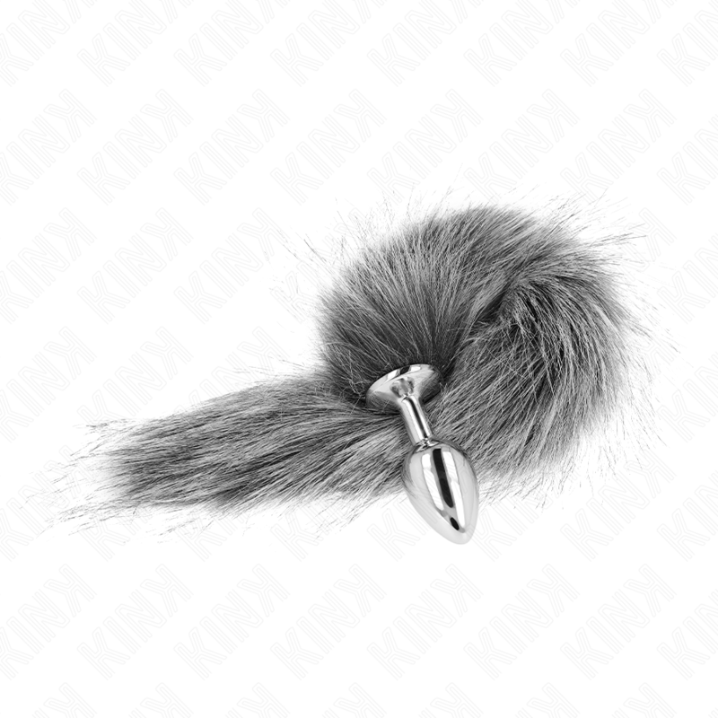 KINK - ANAL PLUG SIZE S 7 X 3 CM WITH SYNTHETIC TAIL 40 CM SILVER