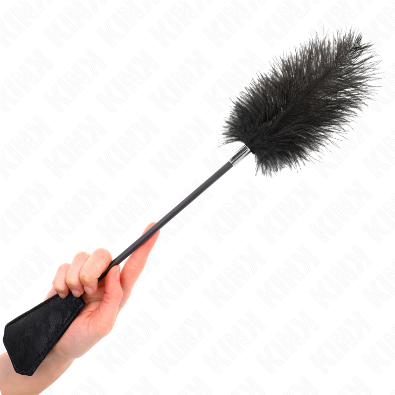 KINK - OSTRICH FEATHERS TICKLE TOY WITH LACE PADDLE 56 CM