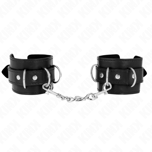 KINK - Wristbands with 3 Adjustable D-Rings, Black, 17.5-25 cm x 6 cm