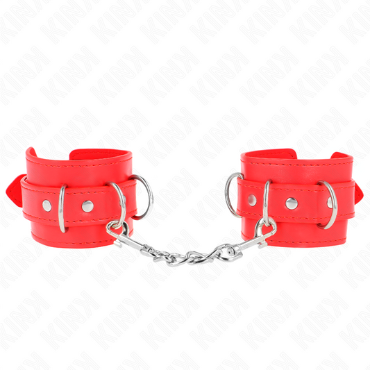 KINK - WRIST BANDS WITH 3 ADJUSTABLE D-RINGS RED 17.5-25 CM X 6 CM