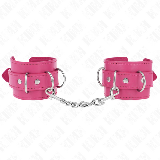 KINK - Wristbands with 3 Adjustable D-Rings, Pink, 17.5-25 cm x 6 cm
