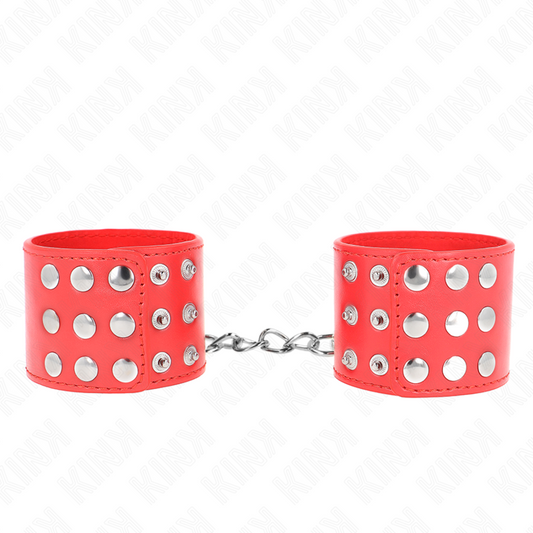 KINK - WRISTBANDS WITH ADJUSTABLE SNAP CLOSURE RED 19-24 CM X 5.5 CM