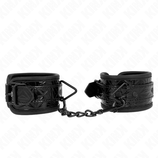 KINK - Adjustable Black Diamond Pattern Wristbands 17-26 cm x 5.5 cm